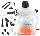 Steam Cleaner, Pressurized Handheld 13pcs Multi-Purpose Natural Deep Cleaning Steamer, Portable Steamer for Cleaning Home, Grout, Kitchen, Car, Window, Upholstery, Bathroom and Clothes, White