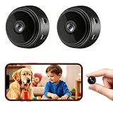 X W EI UNION Mini Nanny Cam WiFi Spy Home Security Camera Small Hidden Video Recorder Phone App Remote Monitor Baby Pet Cam Motion Detection Night Vision, 2 Packs