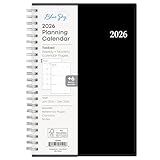 Blue Sky 2026 Weekly and Monthly Planner Calendar, Includes January 2026 - December 2026, 5" x 8", Flexible Cover, Wirebound, Laminated Tabs, Enterprise