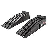 Black Widow Plastic Car Service Ramps - Lifts Vehicles 6.25" H for Maintenance or Oil Changes - Each Ramp is 12" W and 10,000 lbs. Capacity Per Pair-Pack of Two