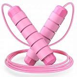 Jump Rope, Tangle-Free Rapid Speed Jumping Rope Cable with Ball Bearings for Women, Men, and Kids, Adjustable Steel Jump Rope with Foam Handles for Home Gym Exercise Fitness Workout Equipment & Slim Body