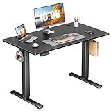 Sweetcrispy Electric Standing Desk Adjustable Height, 40x24 Inch Sit Stand Up Home Office Desks Computer Workstation PC Work Table with 3 Memory Preset Splice Wood Board Metal Frame, Black