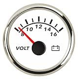 BLUERICE Universal Voltage Meter Volt Gauge 52mm Digital Voltmeter for Motorcycle Marine Boat Car Truck 8-16V Waterproof with Red Backlight