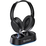 Swiitech Wireless Headphones for TV Watching, TV Headphones with Transmitter Charging Base, Bluetooth V5.3, No Lip-Sync Delay, Clear Voice, Plug & Play, Comfortable, Gifts for Elderly/Seniors