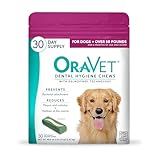 ORAVET Dental Chews for Dogs, Oral Care and Hygiene Chews (Large Dogs, Over 50 lbs.) Pink Pouch, 30 Count (Pack of 1)