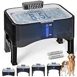 UPSKY 2.25Gal Elevated Dog Water Fountain, 4 Heights Adjustable Pet Fountain for All Dog Sizes, 304 Stainless Steel Tray Indoor Cat Drinking Dispenser with Ultra-Quiet Pump & 2 Replacement Filters