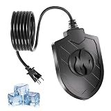 Bird Bath Heater for Outdoors Winter, 100W Heated Bird Bath Deicer, Black