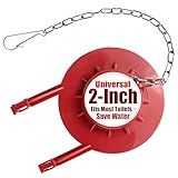 2-Inch Toilet Flapper Replacement Kit, Universal Flush Valve Flapper - Fits Kohler, Toto & American Standard, Water-Saving Rubber with Stainless Steel Chain & Hook, Easy to Install (Red)