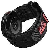 Nereides Band Compatible with Samsung Galaxy Watch 7 6 5 4 40mm 44mm/ Watch 6 4 Classic/Watch 5 Pro/Watch 3 Classic 41mm/Active 2, 20mm Nylon Replacement Sports Strap for Men Women(Black,L)