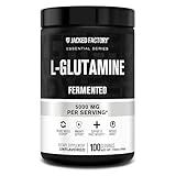 Jacked Factory L-Glutamine Powder 100 Servings - Vegan Fermented L Glutamine Supplement for Post Workout Muscle Recovery, Immunity, Digestive Health | No Artificial Filler - Unflavored