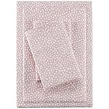 True North by Sleep Philosophy Cozy Flannel Warm 100% Cotton Sheet - Novelty Print Animals Stars Cute Ultra Soft Cold Weather Bedding Set, Full, Blush Dots 4 Piece