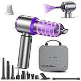 IYOFINE Vacuum/Air Duster 80,000RPM Super Power Mini Car Vacuum Cleaner 4-in-1 air Blower Gun Air Duster & Air Blower & Pump Hand Electric air Duster Handheld dust Blower Blower Cordless (Purple)