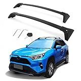 Autekcomma Roof Rack Cross Bars for Toyota RAV4 2019-2025 (Not Fit 2024 LE/Adventure/TRD Off-Road/Hybrid Woodland Edition). Anti-Theft Lock Mechanism Black Matte Aluminum Anti-Corrosion Crossbars