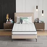 PayLessHere | 6 Inch Twin Mattress | Medium Firm Hybrid Mattress | White | with High-Density Foam and Breathable Cover | Pocket Spring Design, Pressure Relief | Bed in a Box, CertiPUR-US Certified