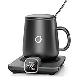 iKago Smart Heated Coffee Mug Warmer Set, 1°F Precise Temperature Control, Electric Coffee Warmer with Auto Shut Off, Gifts for Women Men Father Mother, Black