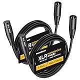 InnoGear XLR Microphone Cables, 6 Feet 2 Pack Oxygen-Free Copper Male to Female 3-Pin Balanced XLR Mic Cables Cord for Speaker Podcast Audio Mixer DMX Effector Amplifier Sound Card, Black