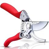 Kynup Pruning Shears, Gardening Scissors, Pruners for Gardening, Heavy Duty Garden Tools, Garden Grass Clippers Hand Hedge Shears, (Red)