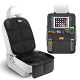 SMART ELF Backing Backseat Car Organizer Kick Mat with Storage Pockets