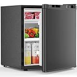 Electactic 1.6 Cu.ft Mini Fridge with Freezer, Compact Single Reversible Door Refrigerator, Adjustable Thermostat, Ultra Quiet, Energy Efficient for Office, Dorm, Bedroom, Apartment -Black