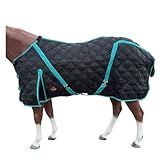 HILASON Western Horse Stable Blanket Quilted | Blankets for Winter Water Resistant Horses Black 75 Inches