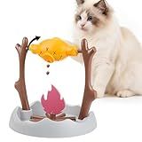 SZEE Cat Treat Puzzle Dispenser Toy, Cat Puzzle Feeder Toy for Slower Eating Training, Keeps Pets Busy & Prevents Overeating, Includes Small Interactive Toys to Boost Appeal (Campfire-Roast Shape)
