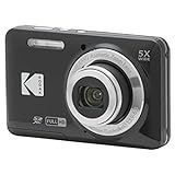 Kodak PIXPRO FZ55-BK 16MP CMOS Sensor Digital Camera 5X Optical Zoom 28mm Wide Angle 1080P Full HD Video 2.7" LCD Vlogging Camera (Black)