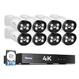 Hiseeu 4K Wired Security Camera System with 8PCS 8MP Cameras