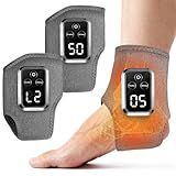YAZHI Foot Massager 2-in-1 Warming Wrap – Relax & Renew Foot & Ankle Massager with 3 Modes & 4 Heat Levels, Portable for Home or Travel 2pack