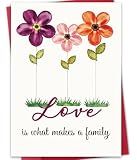 Bestmelo Adoption Day Card, Happy Adoption Day Card, Adoption Congratulations Card for Adoptive Parents, Family Greeting Card, Printed Message Inside, with Red Envelope and Gold Seal Sticker