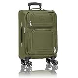 U.S. Traveler Rio Lightweight Softside Rolling Carry-on Suitcase, 4-Wheel Single, Green