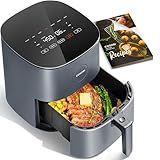 COSORI Air Fryer Pro 9-in-1, Compact 5QT, 450℉: Half Time & Chef-Grade Cook, One-Wipe Clean Glass Panel, 130+ In-App Recipes with Nutritional Info, Nonstick & Dishwasher-Safe Basket, Gray