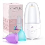 YTYOMUR Menstrual Cup Steamer Sterilizer with 2 Reusable Menstrual Cups, Upgraded Period Cups Cleaner Wash Kit