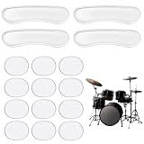QFGasre Drum Dampeners Silicone Gel Pads Drum Silencer Pads, 16 Pcs