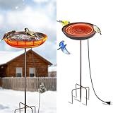 Xensdenban 100W Heated Bird Bath – 35-Inch High Iron Birdbath with Water Heater & Deicer, 5-Prong Stable Base, Superior Heat Conduction for Yard/Garden