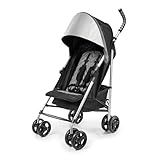 Summer Infant 3Dlite ST Convenience Stroller, Black & Gray - Lightweight Stroller with Steel Frame, Large Seat Area, Multi-Position Recline, Storage Basket - for Travel and More