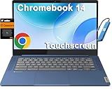 Lenovo Chromebook 14 Laptop (14" FHD Touchscreen, 8-Core 2.0GHz Processor, 4GB RAM, 128GB (64GB eMMC + 64GB SD Card)) Anti-Glare, Webcam, 13-Hr Long Battery Life, IST HUB, Chrome OS w/Google AI