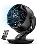 DREO Fan for Bedroom, 13-Inch Oscillating Table Air Circulator Fan for Whole Room, 120° Tilt Adjustment, 25dB Ultra-Quiet, 75ft Powerful Airflow, 4 Speeds Desk Fans with Remote for Home, Office