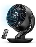DREO Fan for Bedroom, 13-Inch Oscillating Table Air Circulator Fan for Whole Room, 120° Tilt Adjustment, 25dB Ultra-Quiet, 75ft Powerful Airflow, 4 Speeds Desk Fans with Remote for Home, Office
