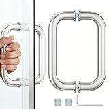 Young Dance 6-Inch (CTC) Glass Shower Door Handle, 3/4" Diameter Tubular Back-to-Back Shower Door Pull,for 1/4"–1/2" Thick Glass and 1-3/8"–2-1/6" Frameless Shower Doors Pull Handle（Brushed Nickel）