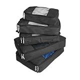 Travel Wise Packing Cubes for Travel - 5 Piece Set with Pattern Design, Lightweight Ripstop Nylon Luggage Organizers with Mesh Panel, Small Medium Large Sizes