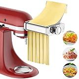 3 in 1 Pasta Attachment for KitchenAid Stand Mixer, All Metal Pasta Maker KitchenAid Attachment, Pasta Sheet Roller, Spaghetti Cutter, Fettuccine Cutter Maker Accessories and Cleaning Brush by Gvode