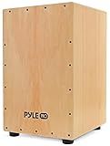Pyle Jam - Wooden Cajon - Handcrafted Stringed Lightweight Percussion Box With Internal Guitar Strings, Rubber Capped Feet, Suitable For All Ages