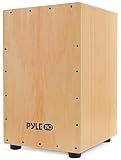 Pyle Jam - Wooden Cajon - Handcrafted Stringed Lightweight Percussion Box With Internal Guitar Strings, Rubber Capped Feet, Suitable For All Ages