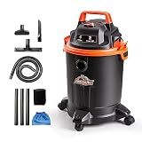 Armor All VO405P 0901 4 Gallon Wet/Dry Vac 2.0 Peak HP Shop Vacuum with Nozzles & Brush,Black/Orange