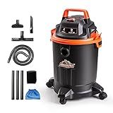 Armor All VO405P 0901 4 Gallon Wet/Dry Vac 2.0 Peak HP Shop Vacuum with Nozzles & Brush,Black/Orange