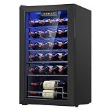 Icyglee 25 Bottle Wine Cooler Refrigerator,Freestanding Wine Fridge,Black