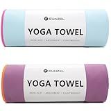 Eunzel 2 Pack Hot Yoga Towel Non-Slip Yoga Mat Towel Ultra-Absorbent Microfiber Towel for Hot Yoga, Pilates，Bikram and Workout 26.5"x 72", Blue/Pink& Purple/Orange