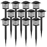 GIGALUMI Solar Lights Outdoor Waterproof 12 Pack, LED Garden Decor