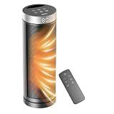 JIBUFI Ceramic Fan Heater, Portable Indoor Heater with Remote Control, Three Heating Modes, Overheat and Tip-Over Protection, Suitable for Home, Office, Bedroom, Indoor Use