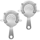 Kirecoo 2PCS Stainless Steel Cocktail Strainer for Bar Drinks